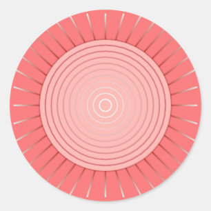 Adesivo Sunburst geométrico moderno - rosa coral profundo