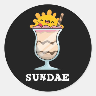 Adesivo Sundae Engraçado Sorvete Domingo Pun Dark BG