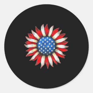 Adesivo Sunflower American Bandeira 4 de julho Women Men M
