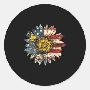 Adesivo Sunflower American Flag 4 De Julho Mulheres Homens