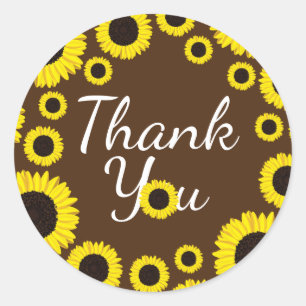 Adesivo Sunflower Country Graduation Thank You Brown