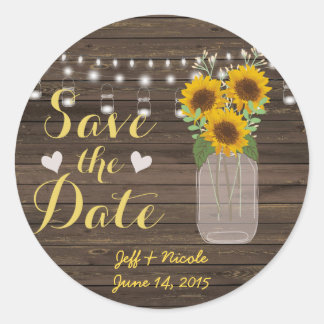 Adesivo Sunflower Country Wood Mason Jar Salvar Data