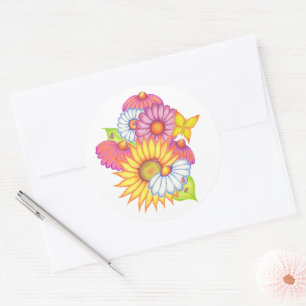 Adesivo Sunflower Daisy Ladybug Sticker