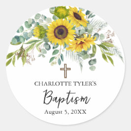 Adesivo Sunflower & Eucalyptus Boho Cross Baptism
