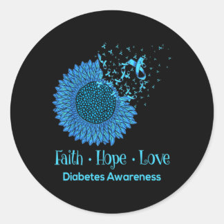 Adesivo Sunflower Faith Esperança Ama Diabetes Sensibiliza