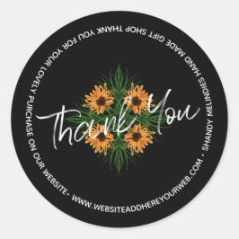 Adesivo Sunflower Hand Drawn Business Obrigado