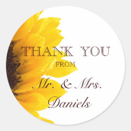 Adesivo Sunflower Obrigado A Vestir O Favor De Casamento