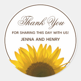 Adesivo Sunflower Obrigado A Você País De Script Floral
