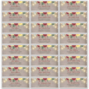 Adesivo Sunflower Rustic Fall Guest Names Endereço Etique