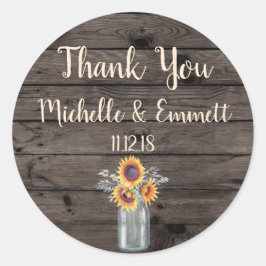 Adesivo Sunflower Rustic Sticker Obrigado A Favor Obrigado
