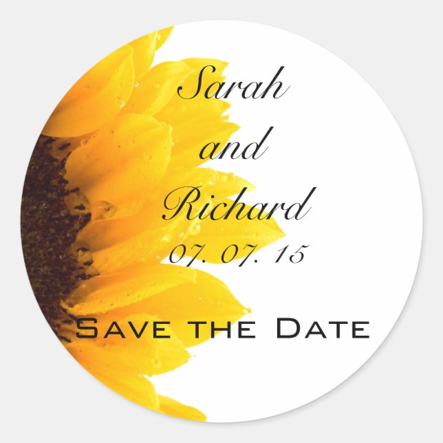 Adesivo Sunflower Save the Date Stickers (Frente)