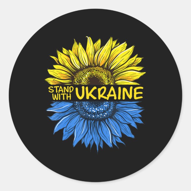 Adesivo Sunflower Ucraniano I Stand Com Ucrânia Love Ukra (Frente)