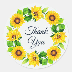 Adesivo Sunflower Wreath Obrigado White