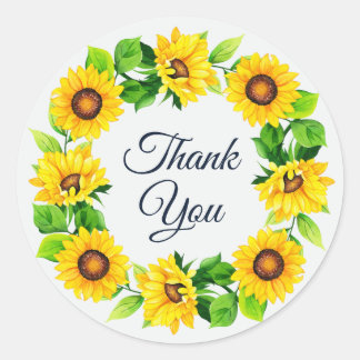 Adesivo Sunflower Wreath Obrigado White