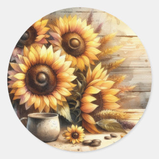 Adesivo Sunflowers Watercolor Painting