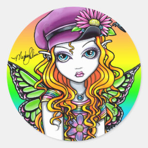 Adesivo "Sunny", Bonita Borboleta-Arco-Íris Fada