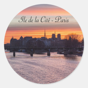 Adesivo Sunrise sobre Ile de la Cite e Notre Dame - Paris