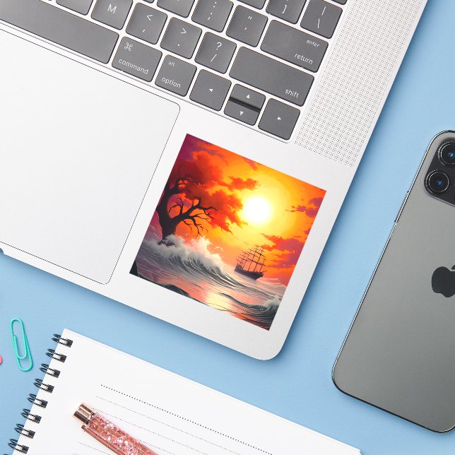 Adesivo Sunset (Notebook com iPhone)