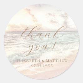 Adesivo Sunset Beach Wedding | Thank You Sticker