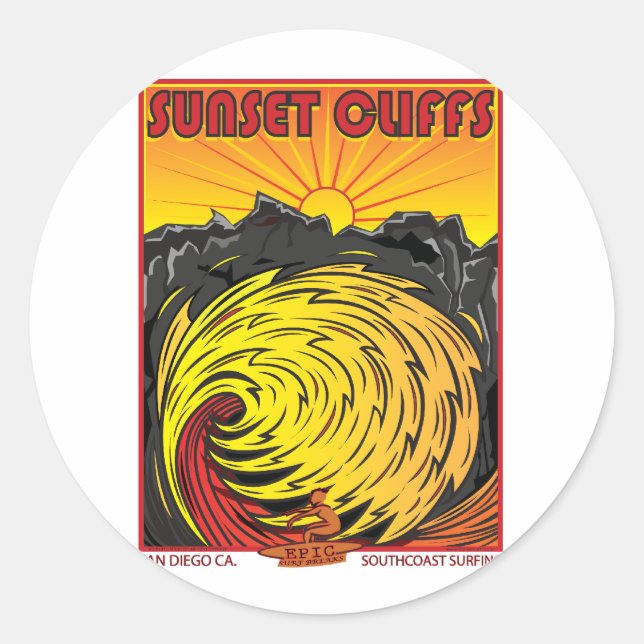 ADESIVO SUNSET CLIFFS SAN DIEGO CA. (Frente)