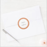 Adesivo Sunset Orange Bold Border Modern Weding<br><div class="desc">Os adesivos modernos de casamento com um design simples,  mas elegante,  com os seus nomes dentro de uma dupla fronteira. A paleta de cores pode ser alterada na ferramenta de edição de design.</div>