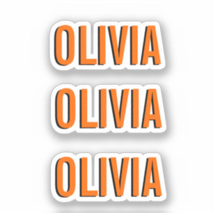 Adesivo Sunset Orange Modern Name Tendência minimalista