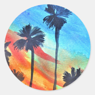 Adesivo Sunset Palm tree surf