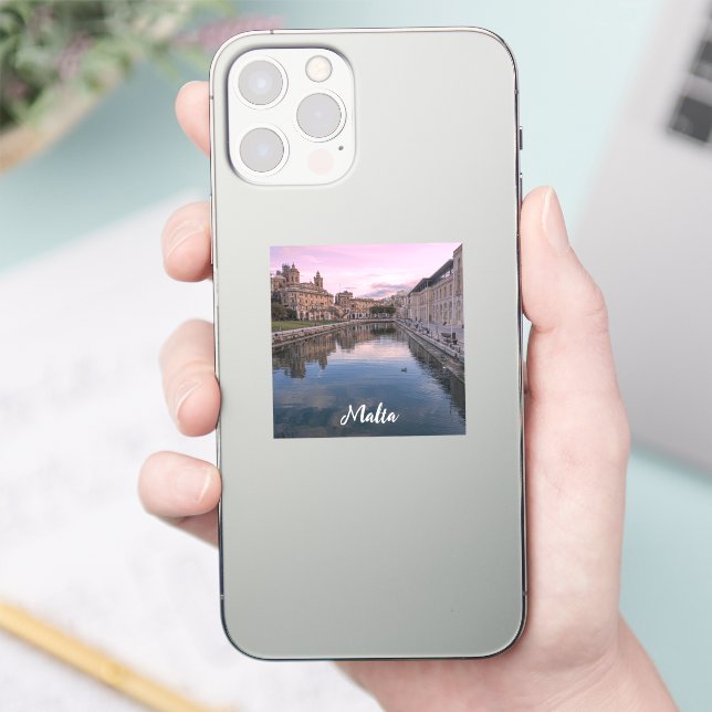 Adesivo Sunset sobre pequeno canal em Cospicua, Malta (Telefone)