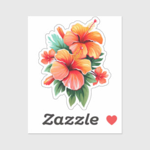 Adesivo Sunset tropical: Hibiscus Harmony