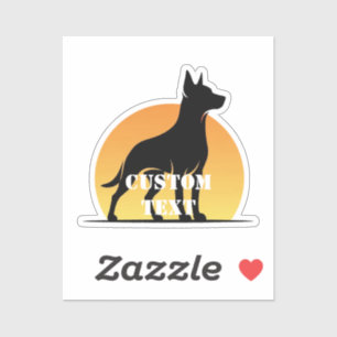 Adesivo Sunset Watchdog: Silhueta Personalizada de Cachorr