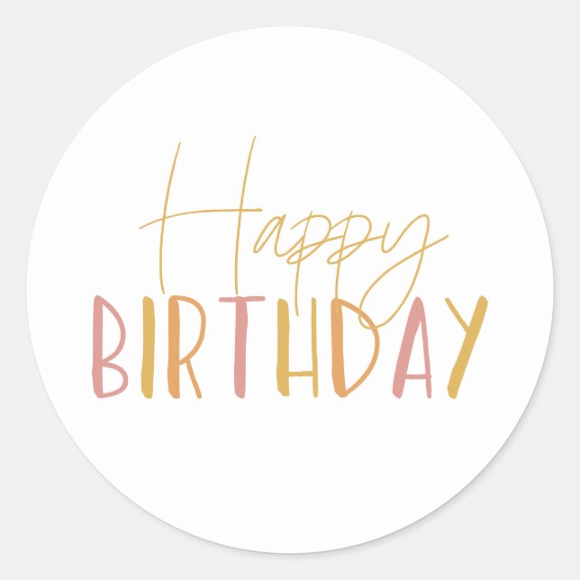 Adesivo Sunshine Birthday Feliz Aniversário Cupcake Topper (Frente)