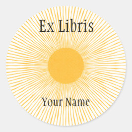 Adesivo Sunshine Ex Libris Bookplate, Personalizável