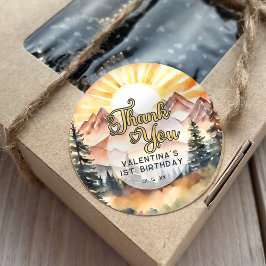 Adesivo Sunshine Nature Mounts Festa de aniversário Obriga