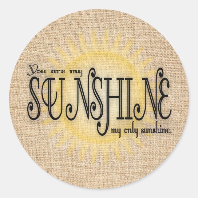 Adesivo Sunshine no Burlap (Frente)
