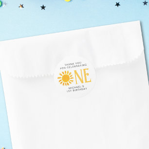 Adesivo Sunshine Primeiro Aniversário Obrigado