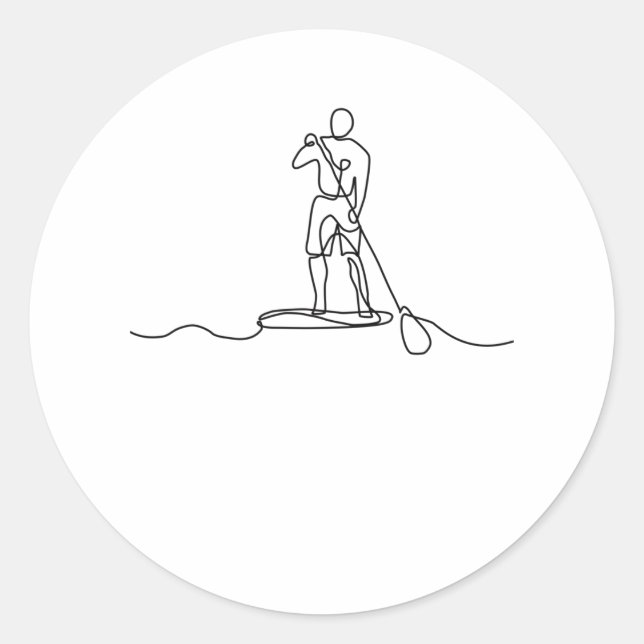 Adesivo SUP Mandar para cima Paddel Uma Arte de Linha (Frente)