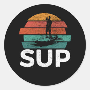 Adesivo Sup Vintage Retro Sup Paddando Surfboard