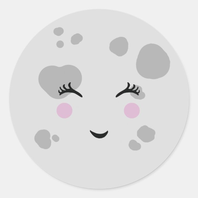Adesivo Super Bonita e Nerdy Sorrindo Moon Face (Frente)