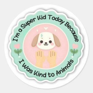Adesivo Super-Criança - Tipo de Vinheta de Animais