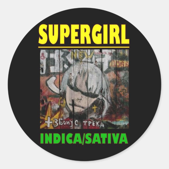 ADESIVO SUPER GIRL INDICA SATIVA (Frente)