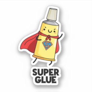 Adesivo Super Glue Funny Super Hero Pun