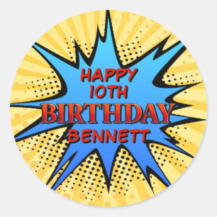 Adesivo Super-herói Birthday