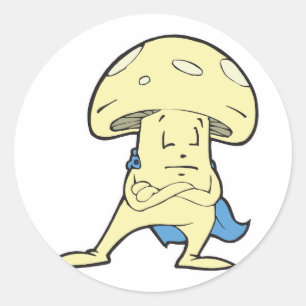 Adesivo super-herói bobo herói fungo cogumelo personagem d
