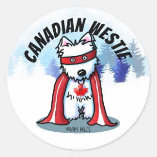 Adesivo Super-herói canadense Westie