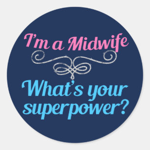 Adesivo Super-herói da Parteira Engraçada
