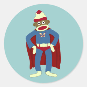 Adesivo Super-herói do macaco da peúga