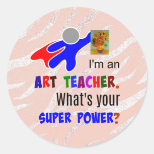 Adesivo Super-herói do professor de arte