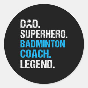 Adesivo Super Herói pai Badminton Treinador Engraçado Badm