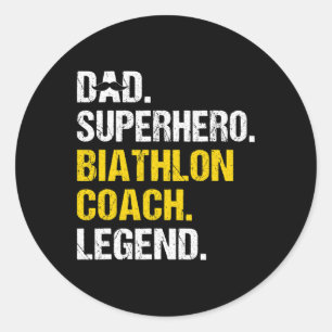 Adesivo Super Herói Pai Biathlon Treinador Funny Biathlon