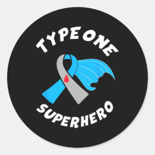 Adesivo Super-herói Tipo 1 Sensibilização para Diabetes Ti